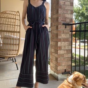 SOLD ON MERCARI Pinstripe Jumpsuit With Tie